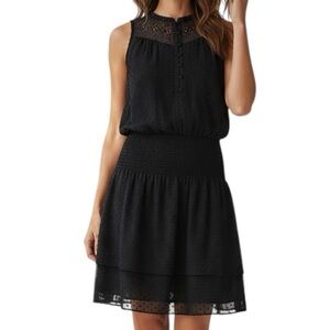 NWT WHITE HOUSE BLACK MARKET Sleeveless Smocked Waist Lined Dress Size Large